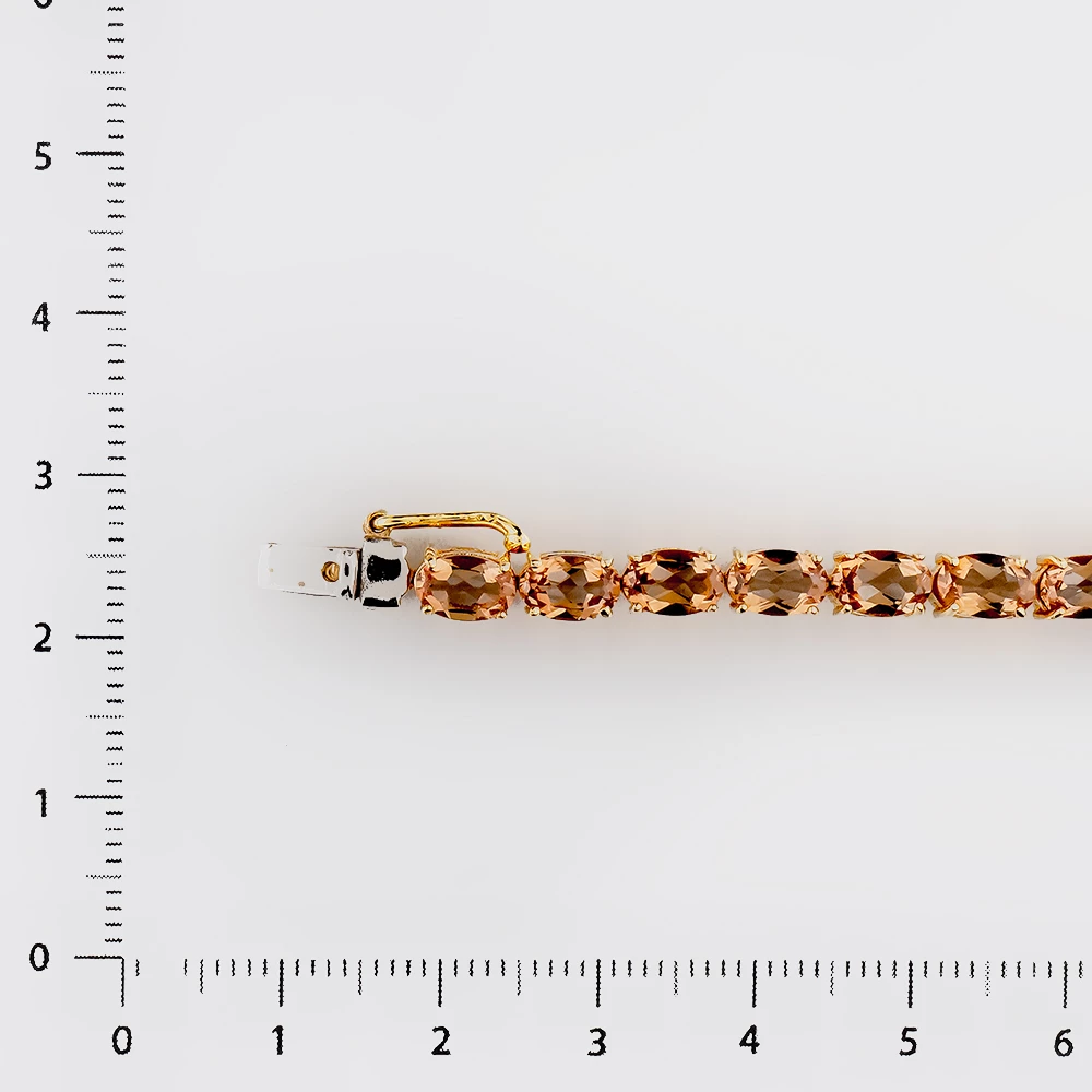 Браслет с хризолитом из желтого золота 585 пробы