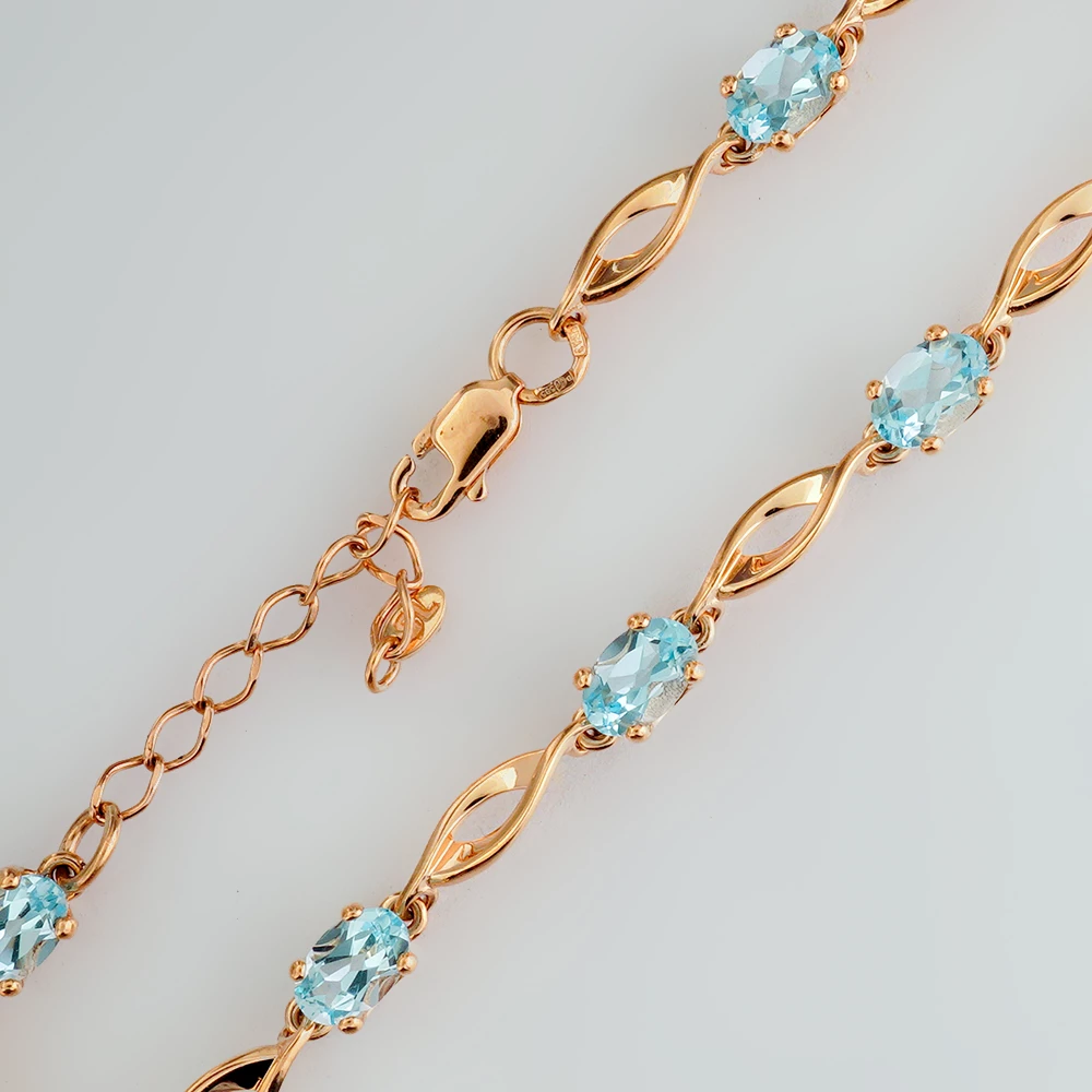 Браслет с топазом из красного золота 585 пробы