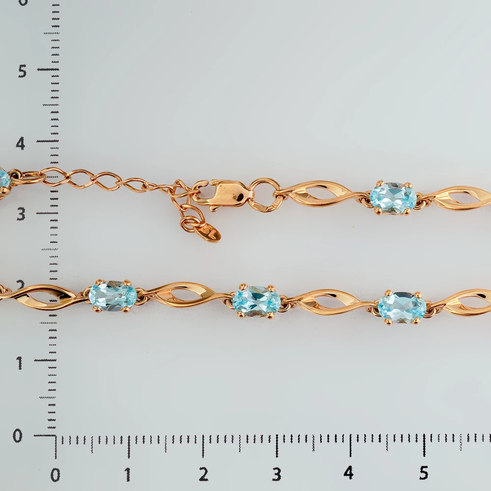 Браслет с топазом из красного золота 585 пробы