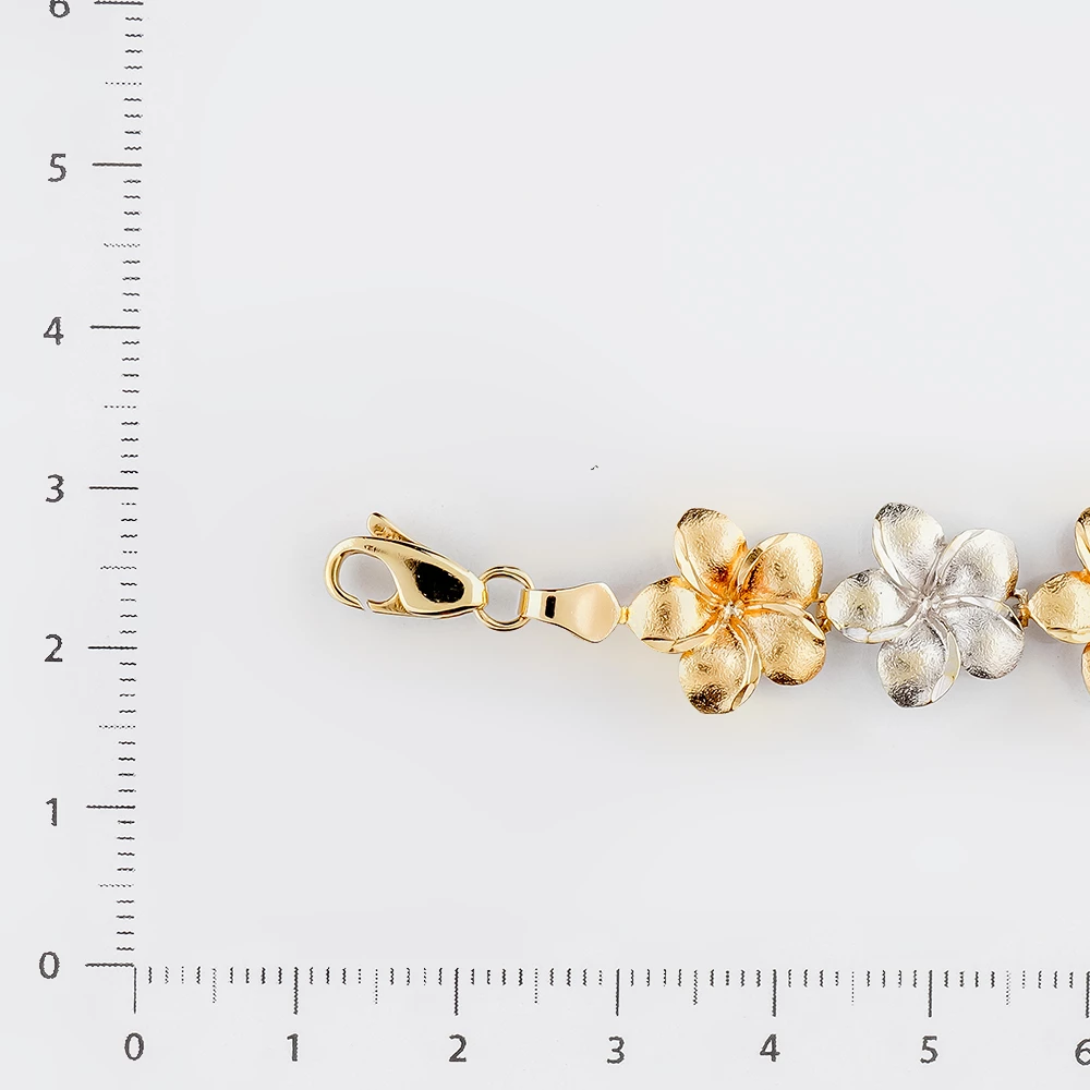 Браслет с фианитом из желтого золота 585 пробы