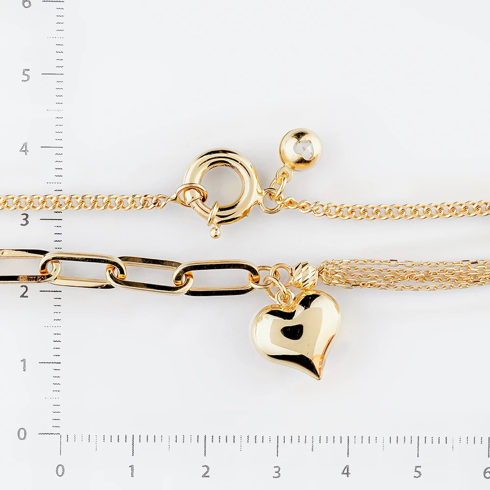 Браслет с фианитом из желтого золота 585 пробы