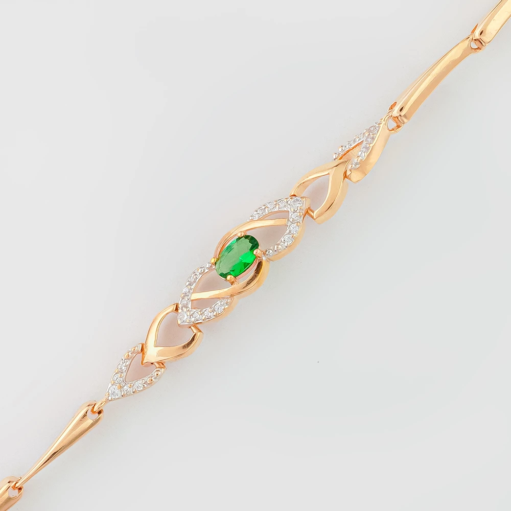 Браслет с ситаллом из красного золота 585 пробы