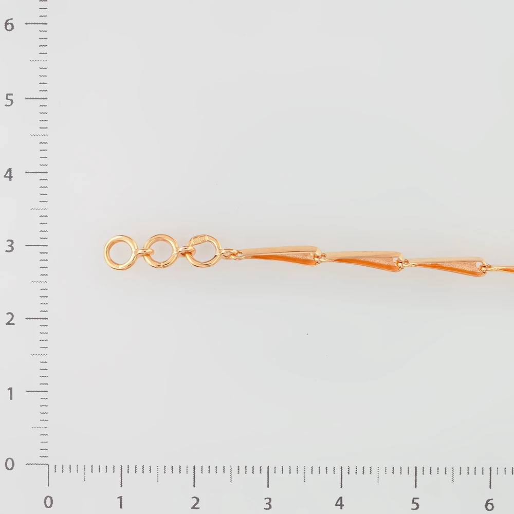 Браслет с ситаллом из красного золота 585 пробы