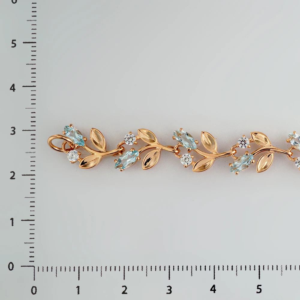 Браслет с топазом из красного золота 585 пробы