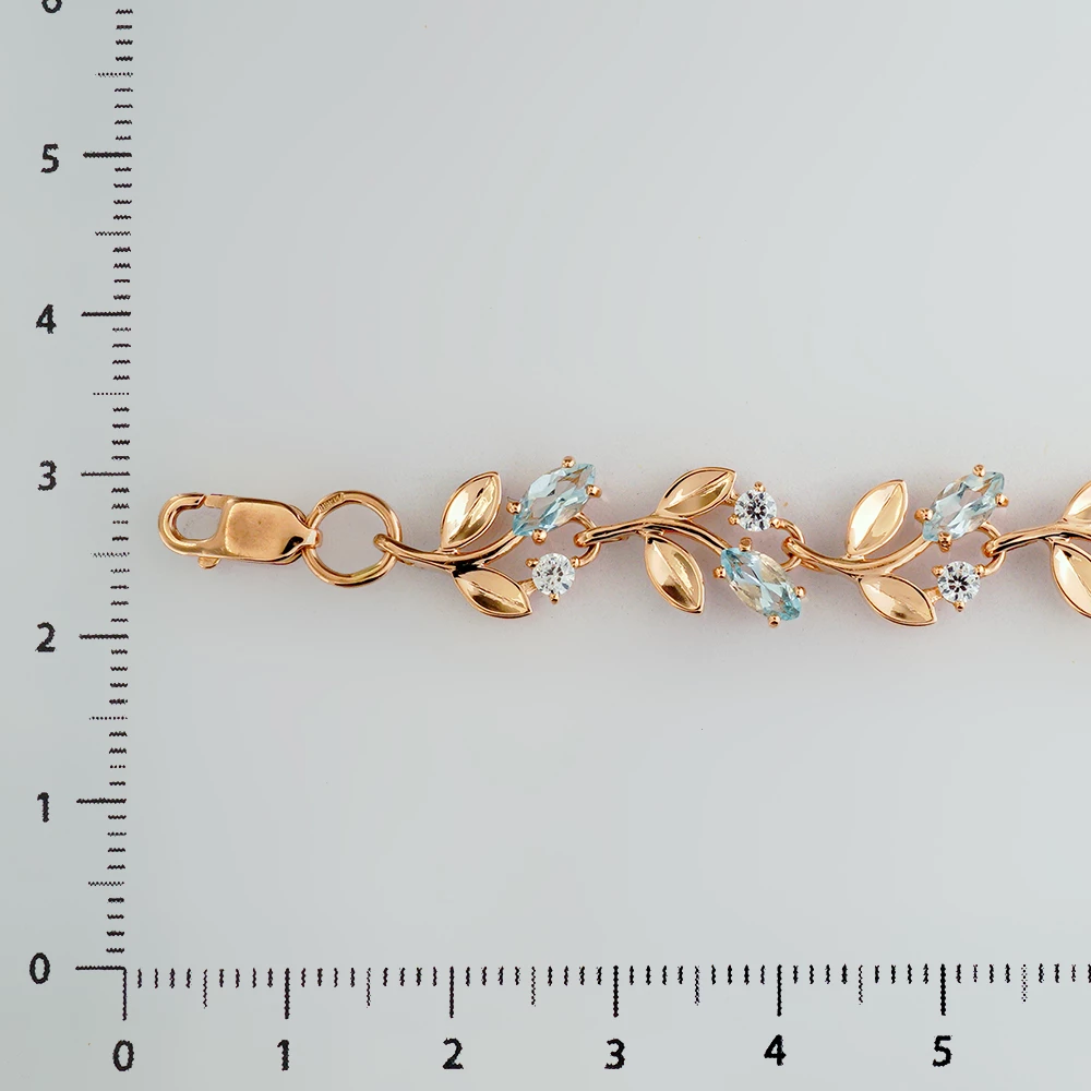 Браслет с топазом из красного золота 585 пробы