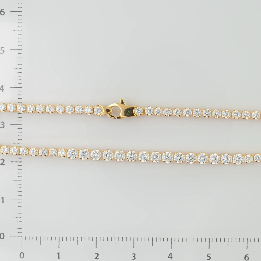 Браслет с фианитом из желтого золота 585 пробы