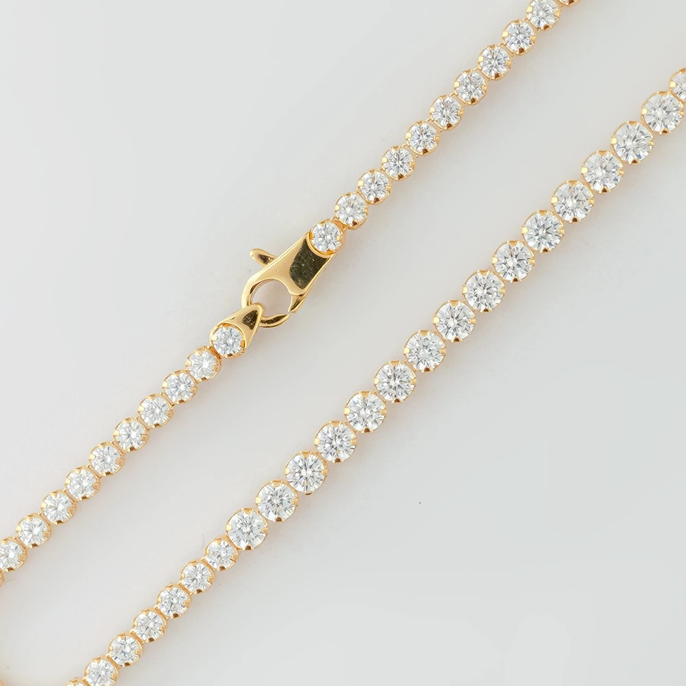 Браслет с фианитом из желтого золота 585 пробы