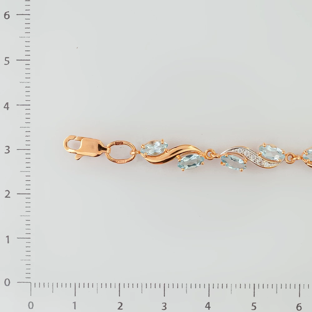 Браслет с топазом из красного золота 585 пробы