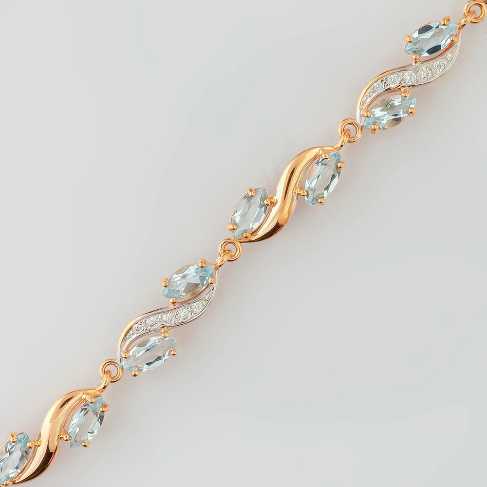 Браслет с топазом из красного золота 585 пробы