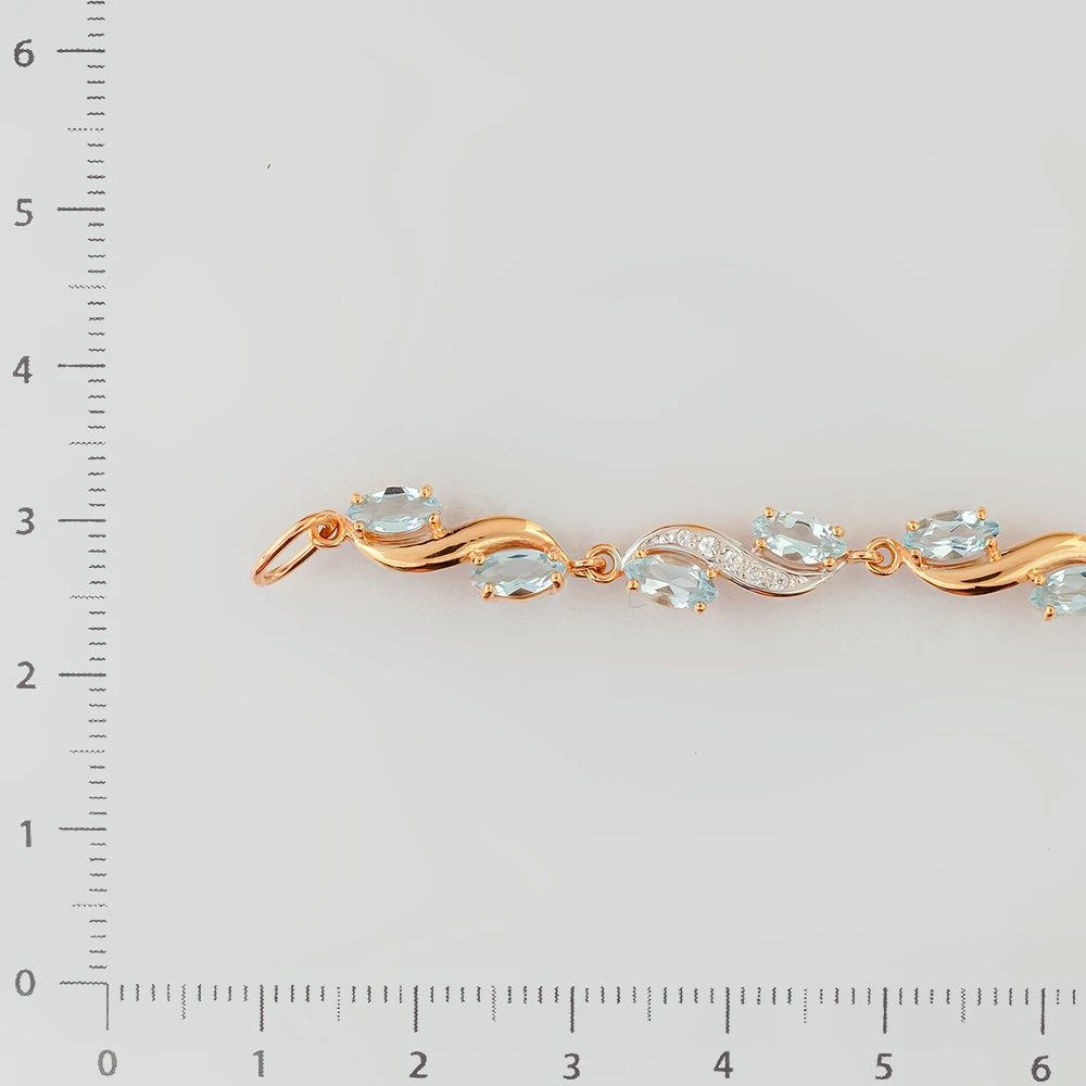 Браслет с топазом из красного золота 585 пробы