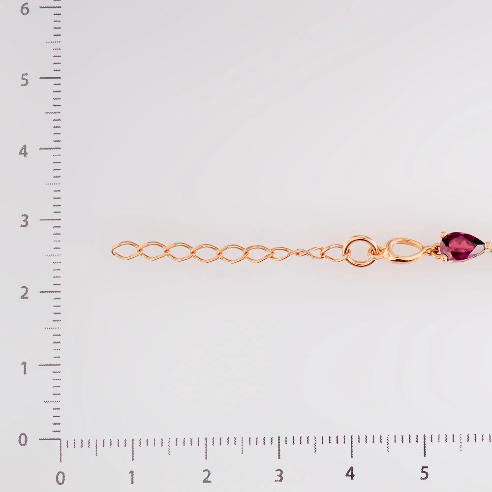 Браслет с гранатом из красного золота 585 пробы