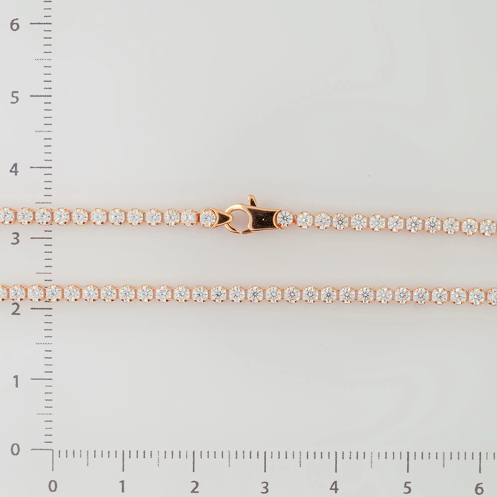 Браслет с фианитом из красного золота 585 пробы