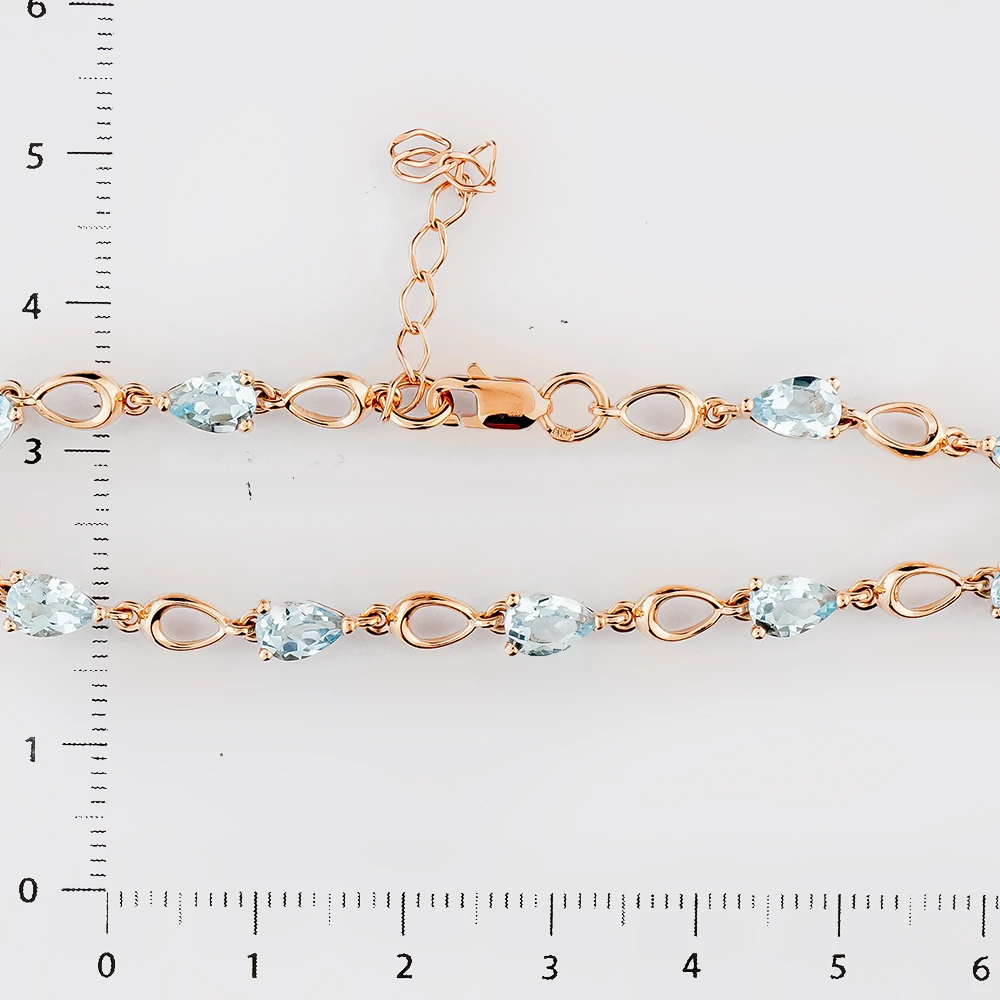 Браслет с топазом из красного золота 585 пробы