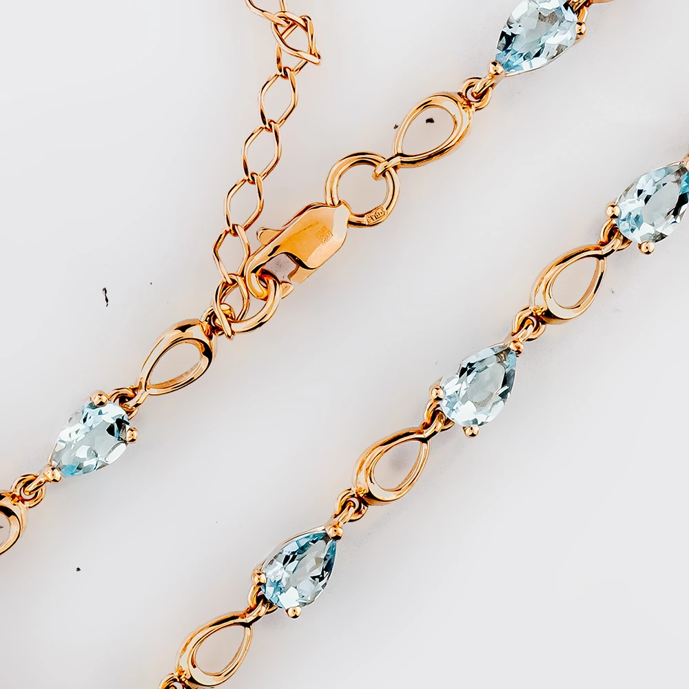 Браслет с топазом из красного золота 585 пробы