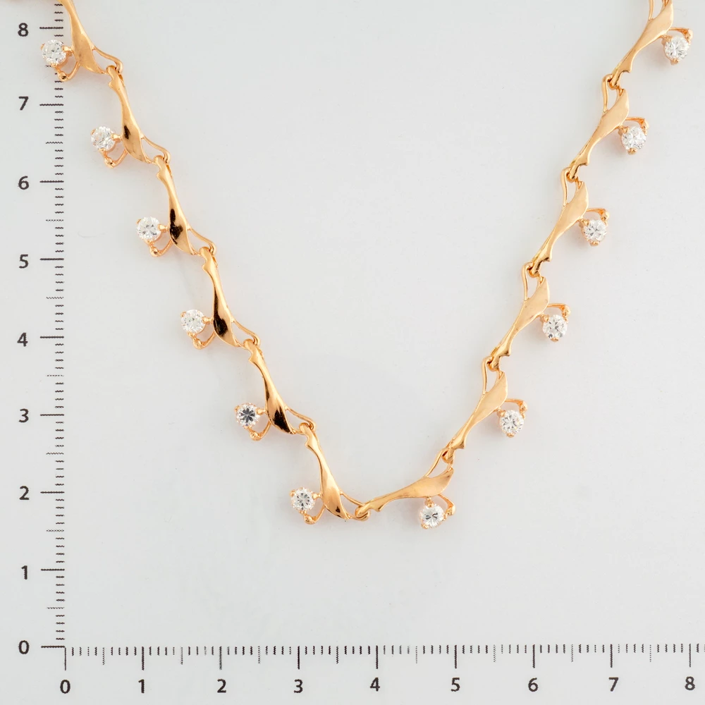 Колье с фианитом из красного золота 585 пробы