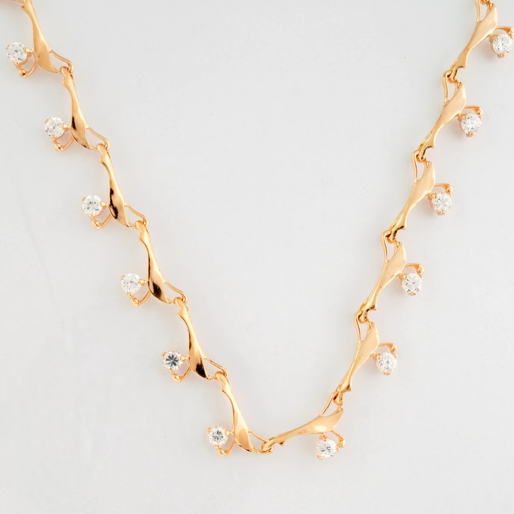 Колье с фианитом из красного золота 585 пробы