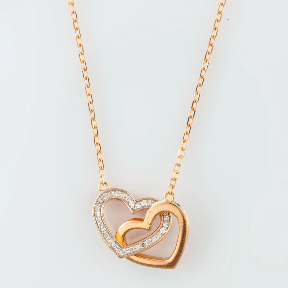 Колье с бриллиантом из красного золота 585 пробы 1