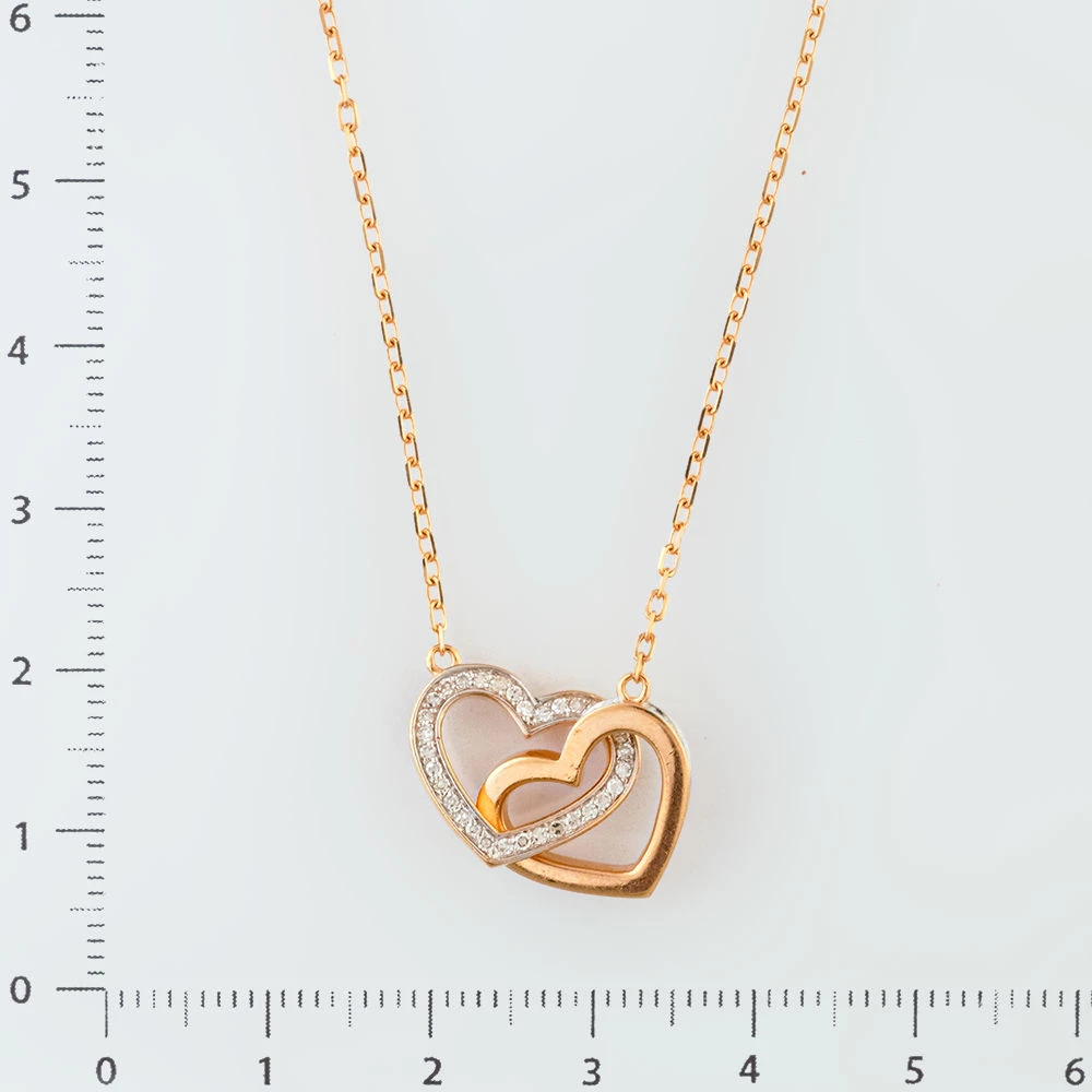 Колье с бриллиантом из красного золота 585 пробы 2