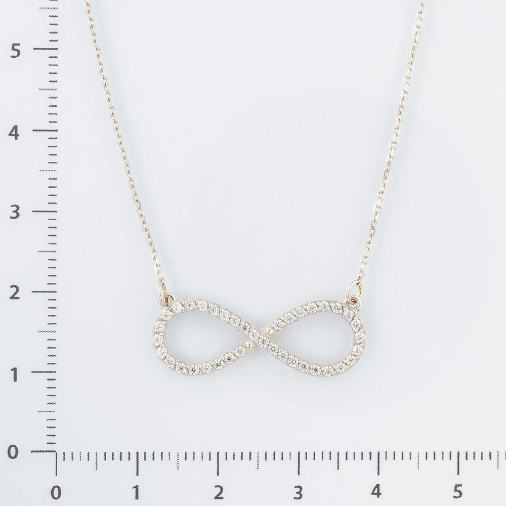 Колье с фианитом из белого золота 585 пробы