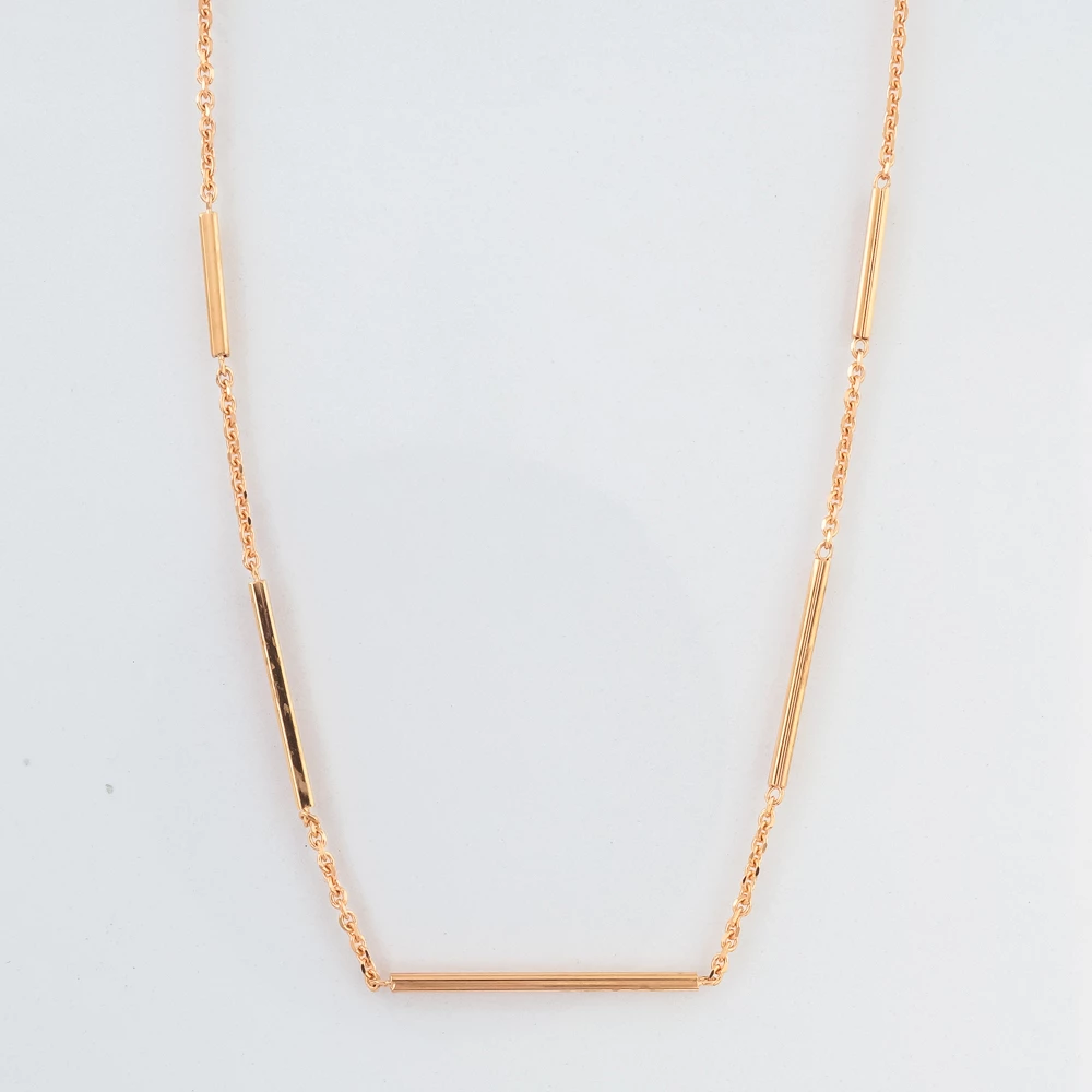 Колье с фианитом из красного золота 585 пробы