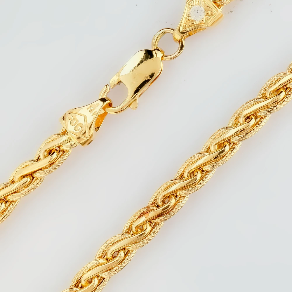 Колье с фианитом из желтого золота 585 пробы