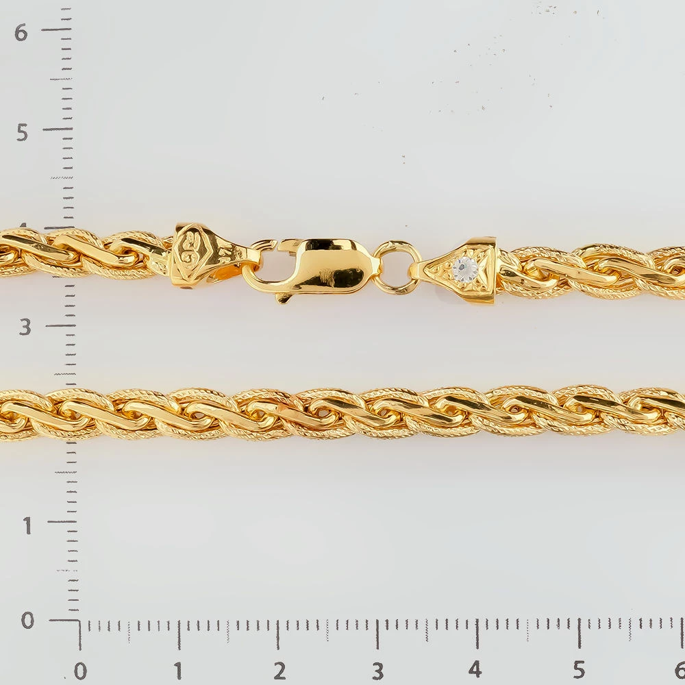 Колье с фианитом из желтого золота 585 пробы