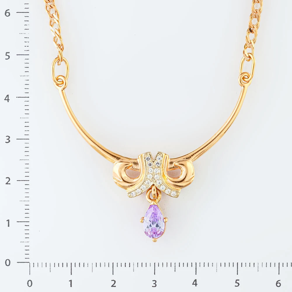 Колье с ситаллом из красного золота 585 пробы