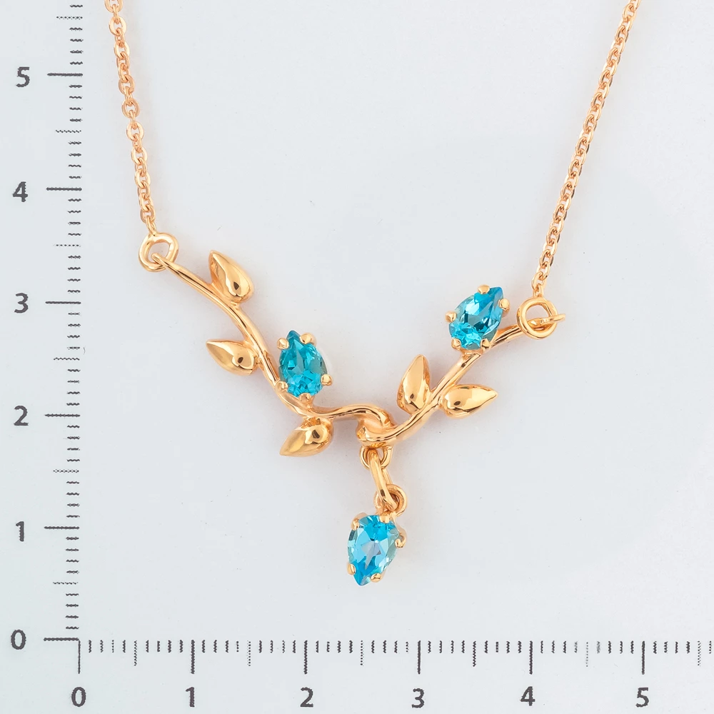 Колье с топазом из красного золота 585 пробы