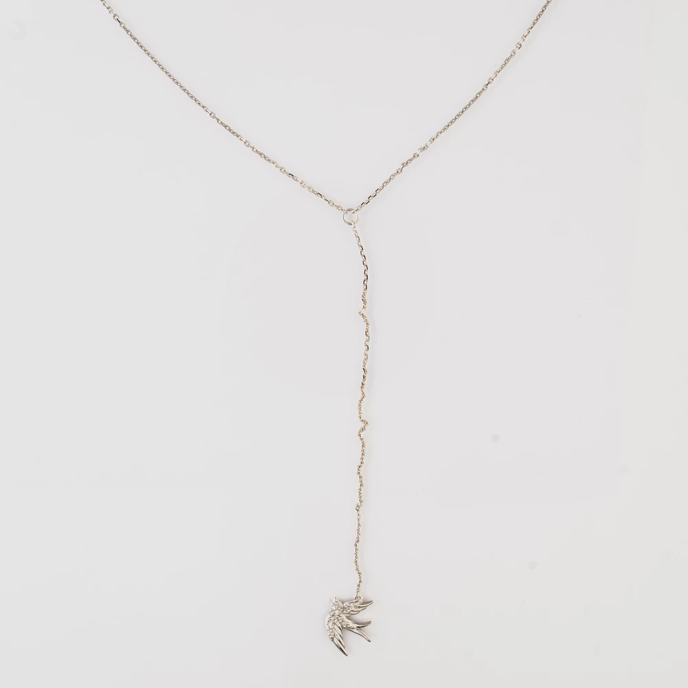 Колье с бриллиантом из белого золота 585 пробы