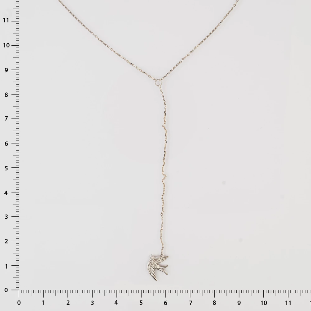 Колье с бриллиантом из белого золота 585 пробы