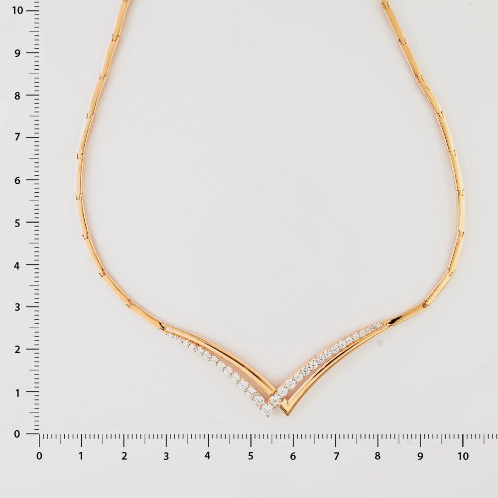 Колье с фианитом из красного золота 585 пробы