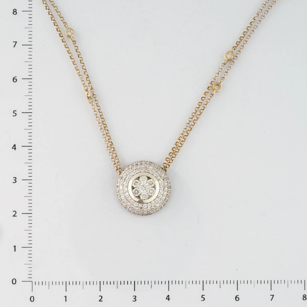 Колье с бриллиантом из белого золота 585 пробы