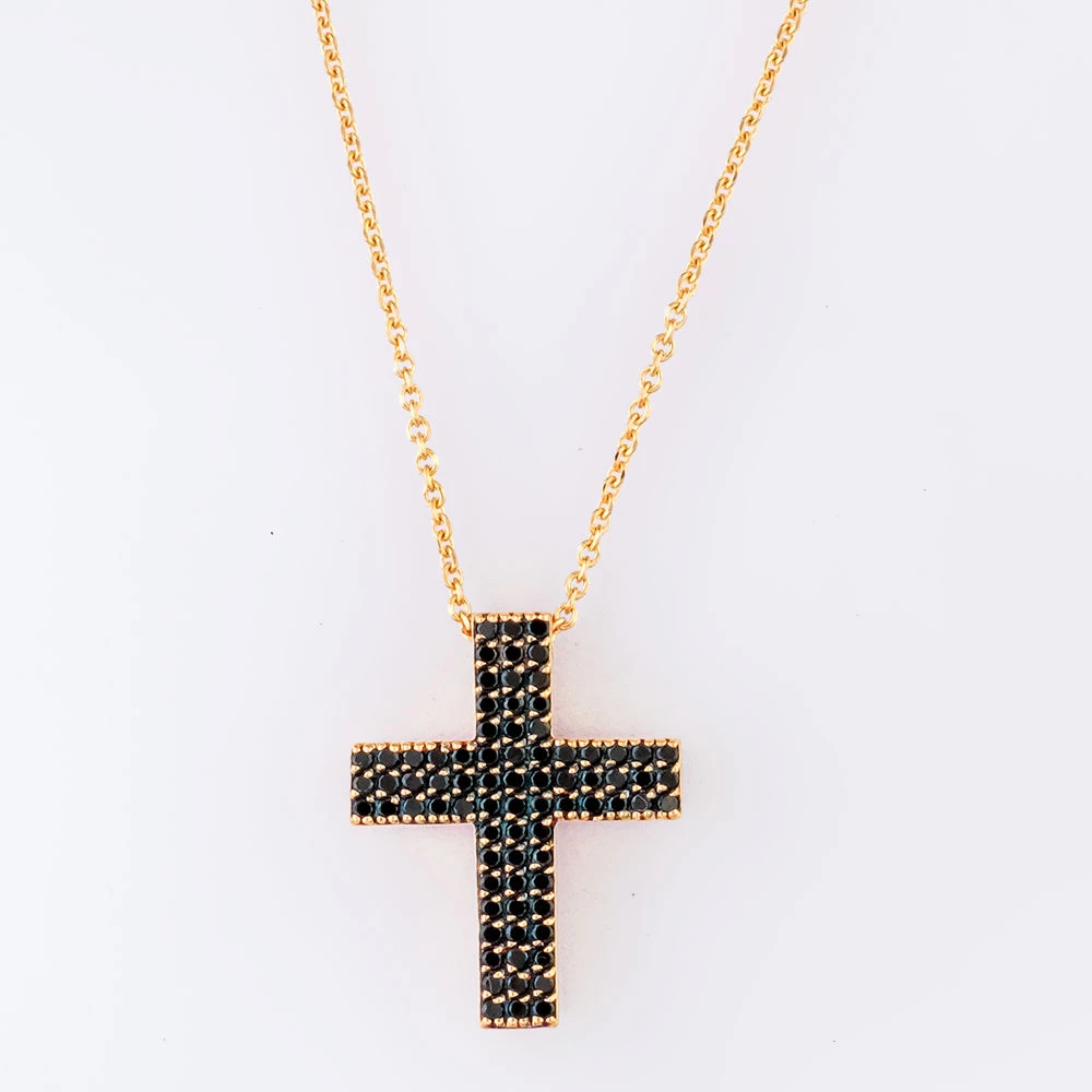 Колье с фианитом из красного золота 585 пробы