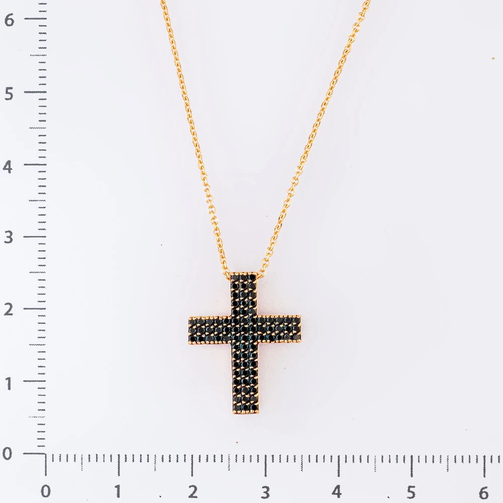 Колье с фианитом из красного золота 585 пробы