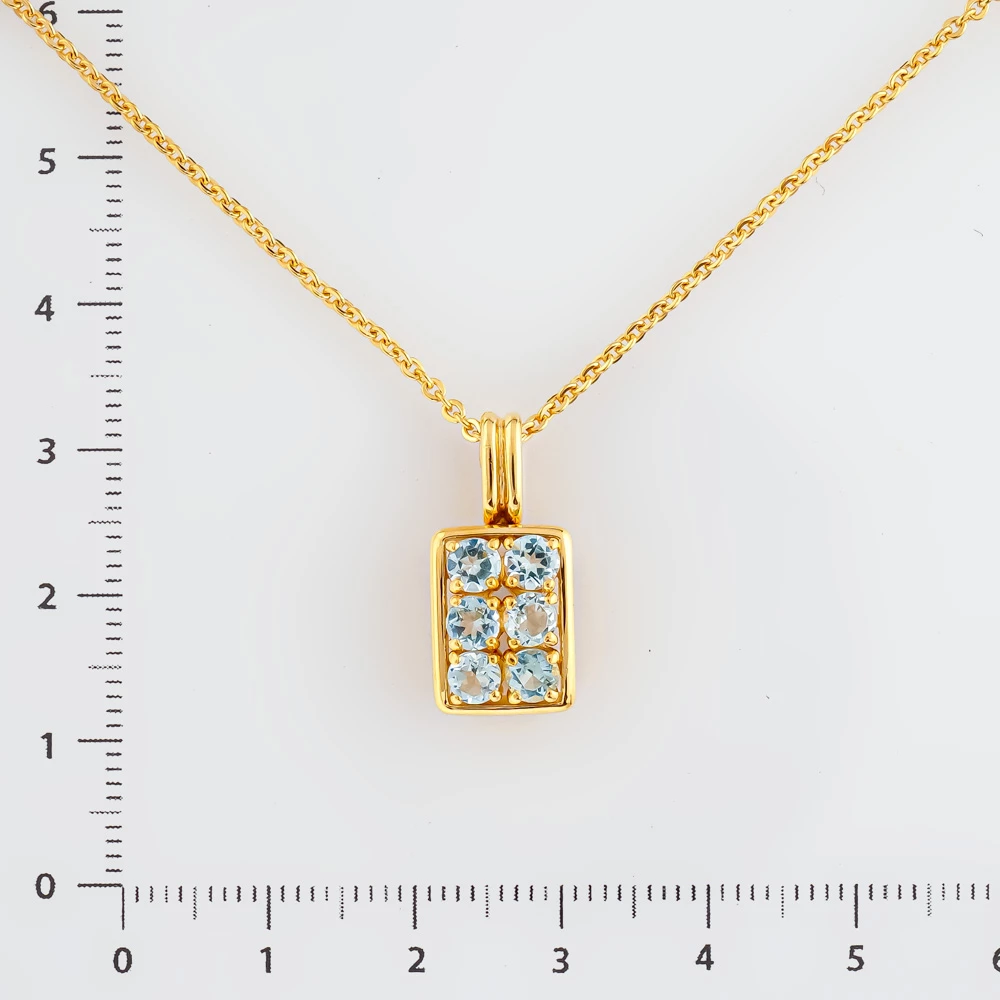 Колье с топазом из желтого золота 750 пробы