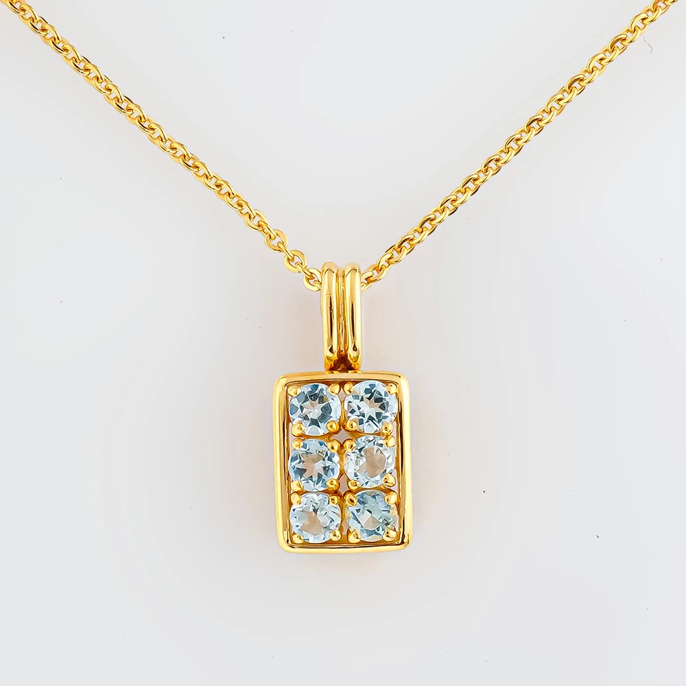 Колье с топазом из желтого золота 750 пробы