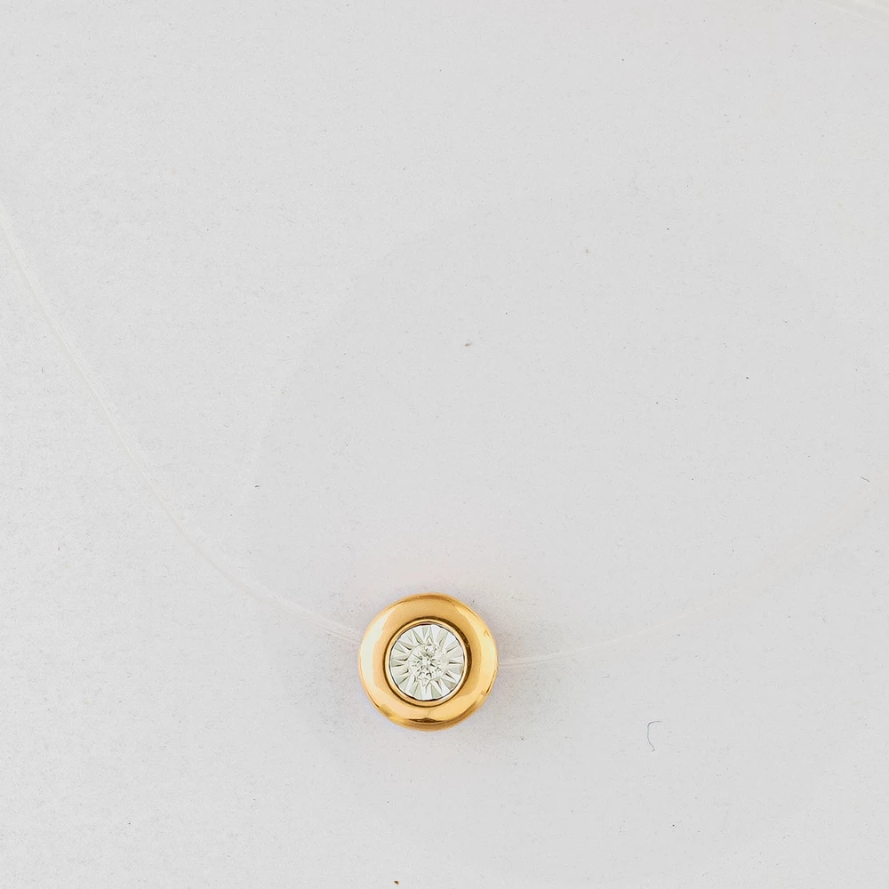 Колье с бриллиантом из красного золота 585 пробы