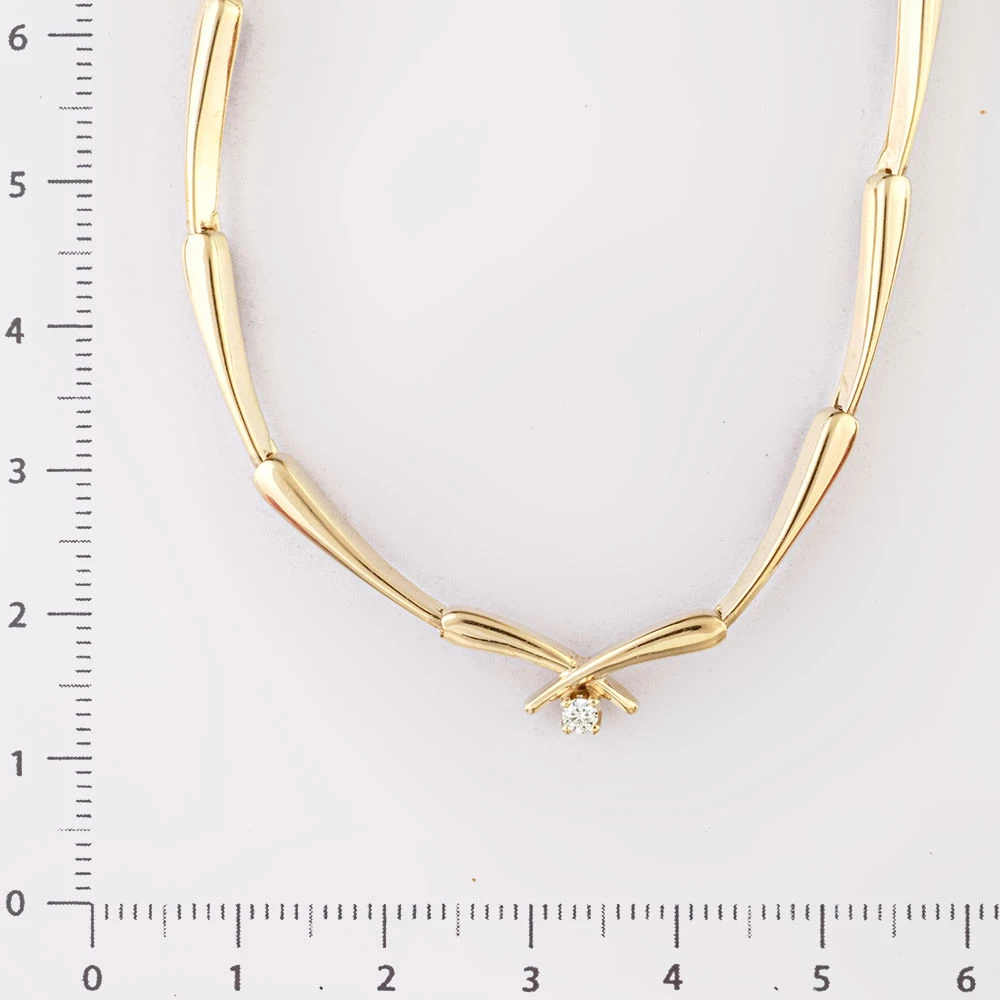 Колье с бриллиантом из белого золота 585 пробы