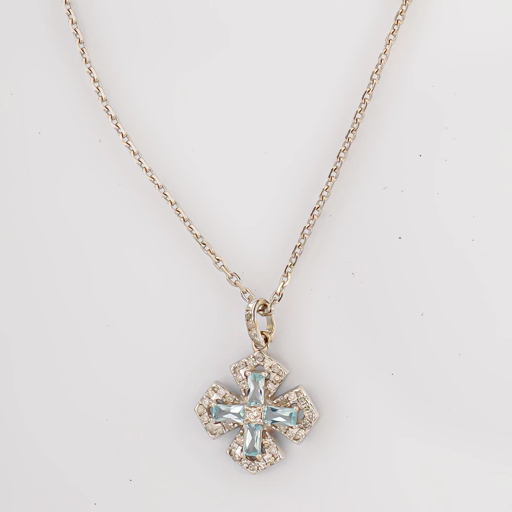 Колье с топазом из белого золота 585 пробы