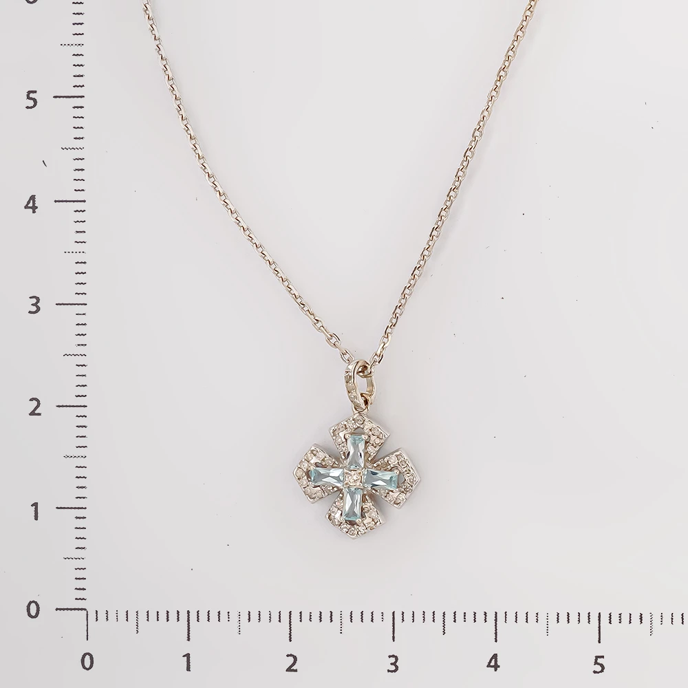 Колье с топазом из белого золота 585 пробы