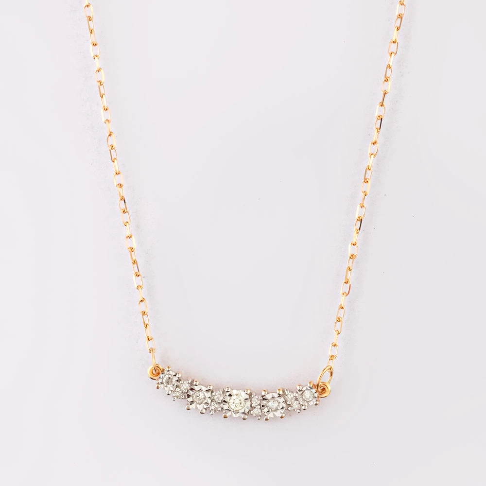 Колье с бриллиантом из красного золота 585 пробы