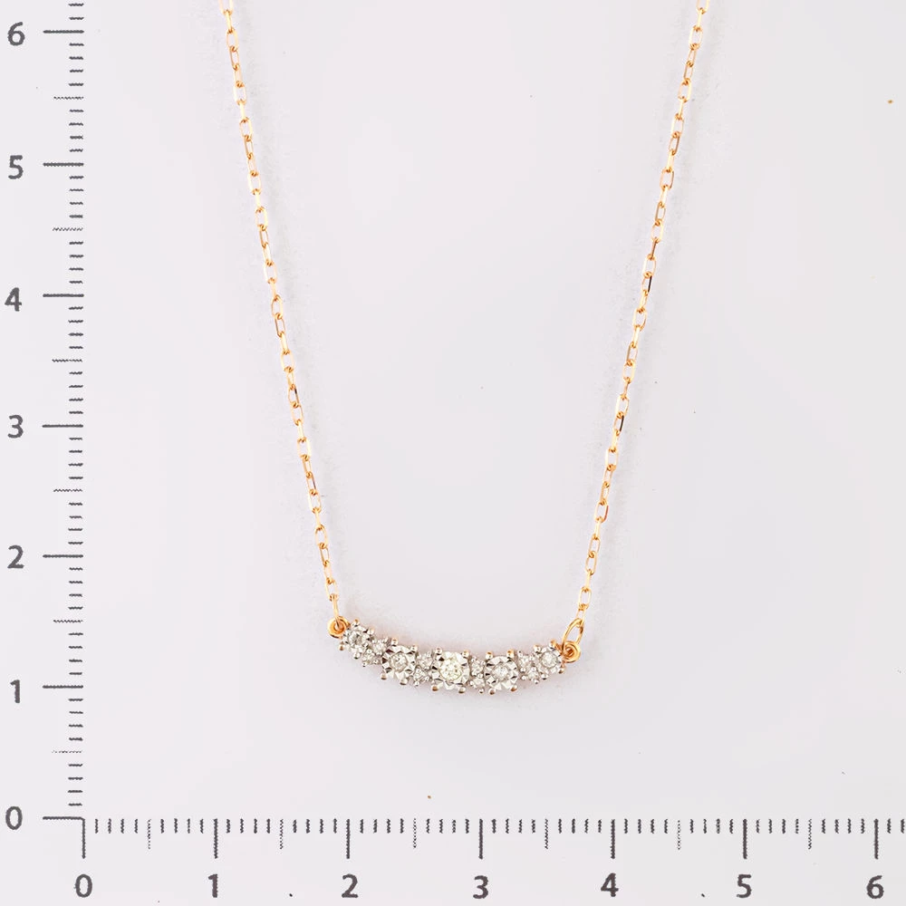 Колье с бриллиантом из красного золота 585 пробы