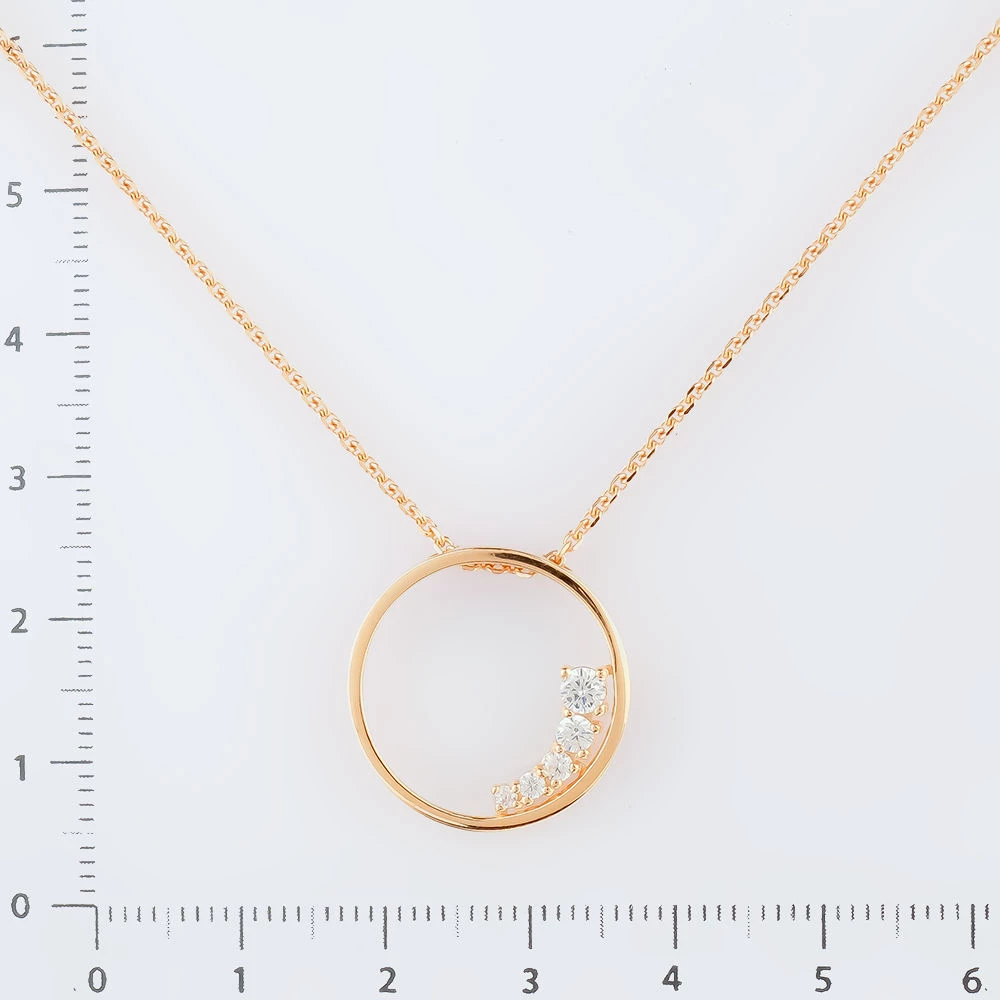 Колье с фианитом из красного золота 585 пробы