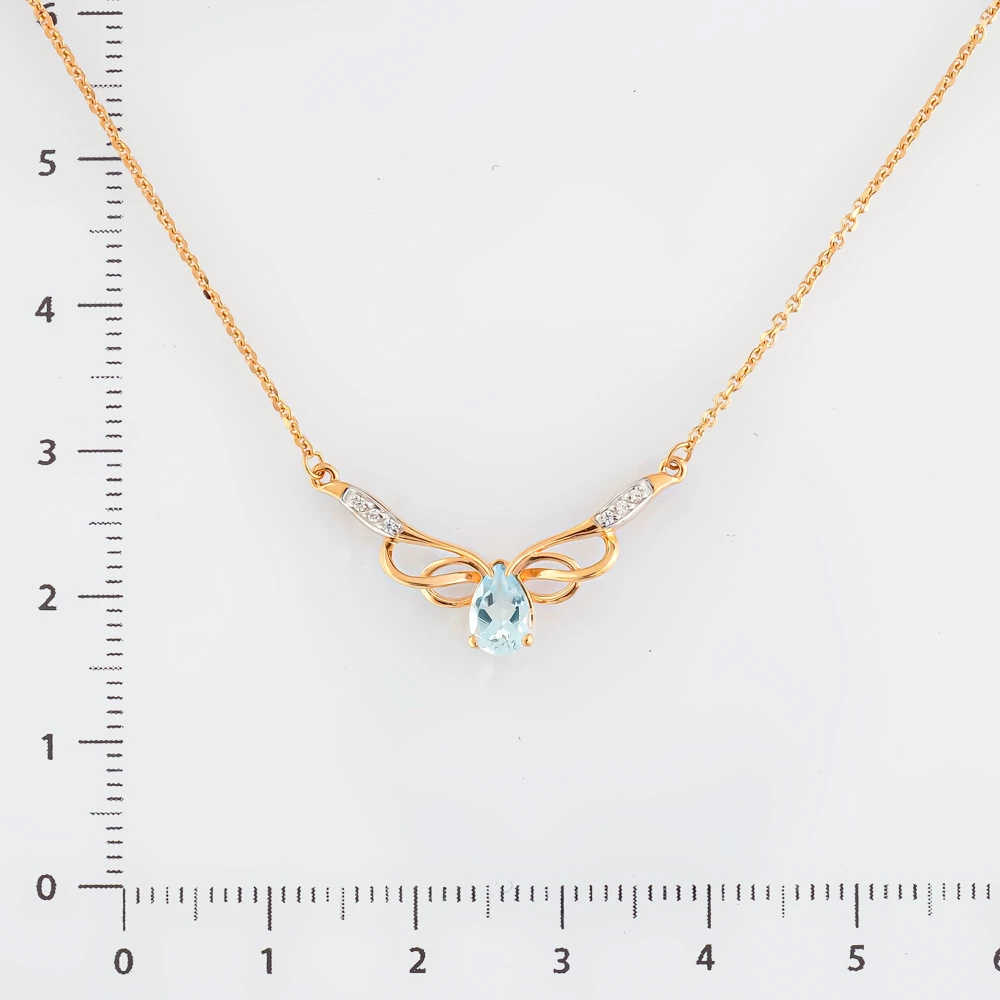 Колье с топазом из красного золота 585 пробы 2