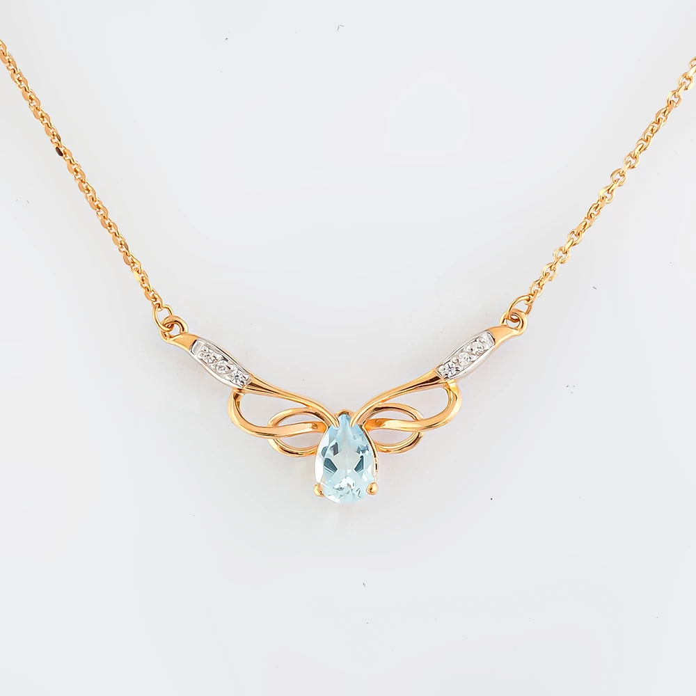 Колье с топазом из красного золота 585 пробы 1