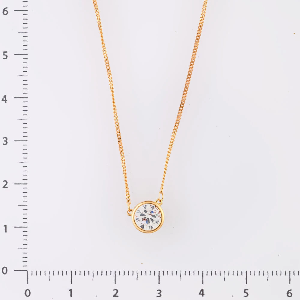 Колье с фианитом из красного золота 585 пробы