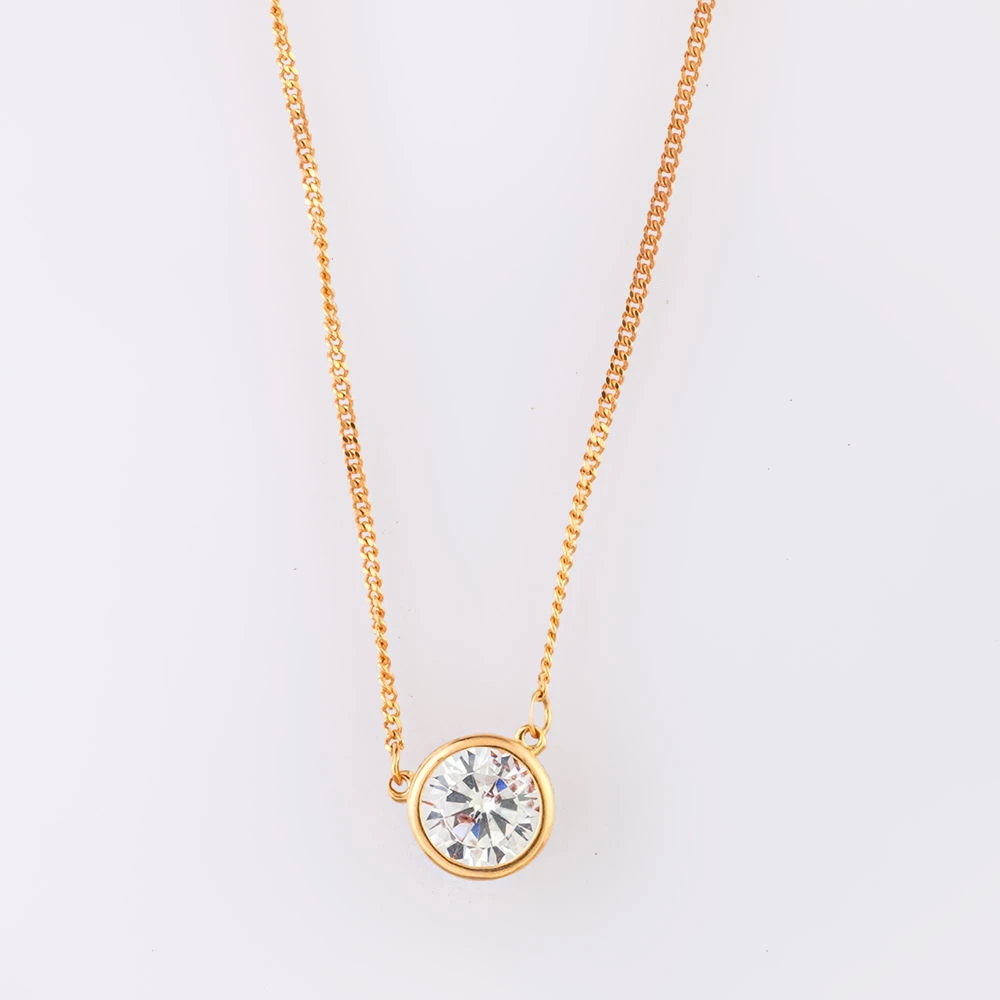 Колье с фианитом из красного золота 585 пробы