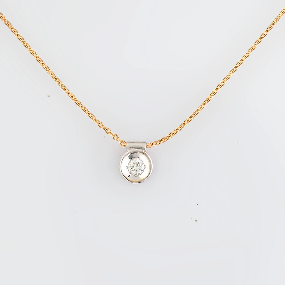 Колье с бриллиантом из красного золота 585 пробы