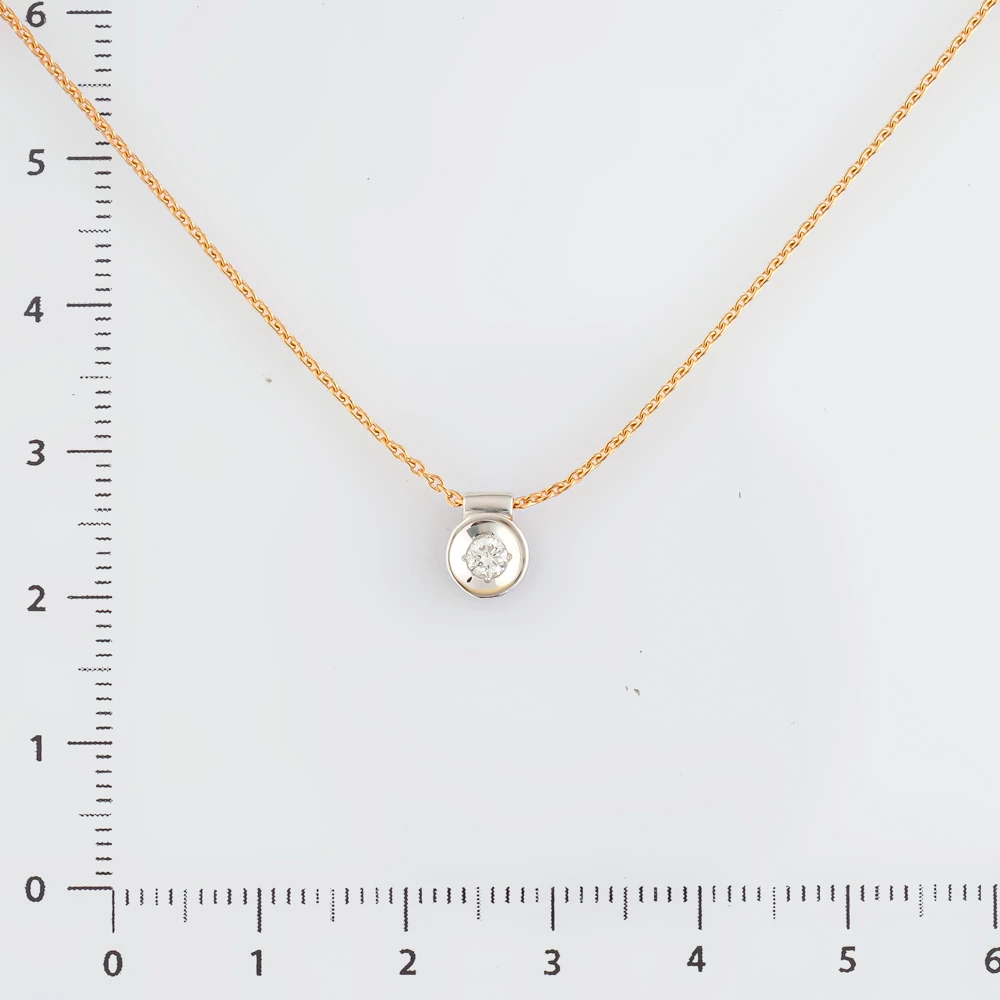 Колье с бриллиантом из красного золота 585 пробы