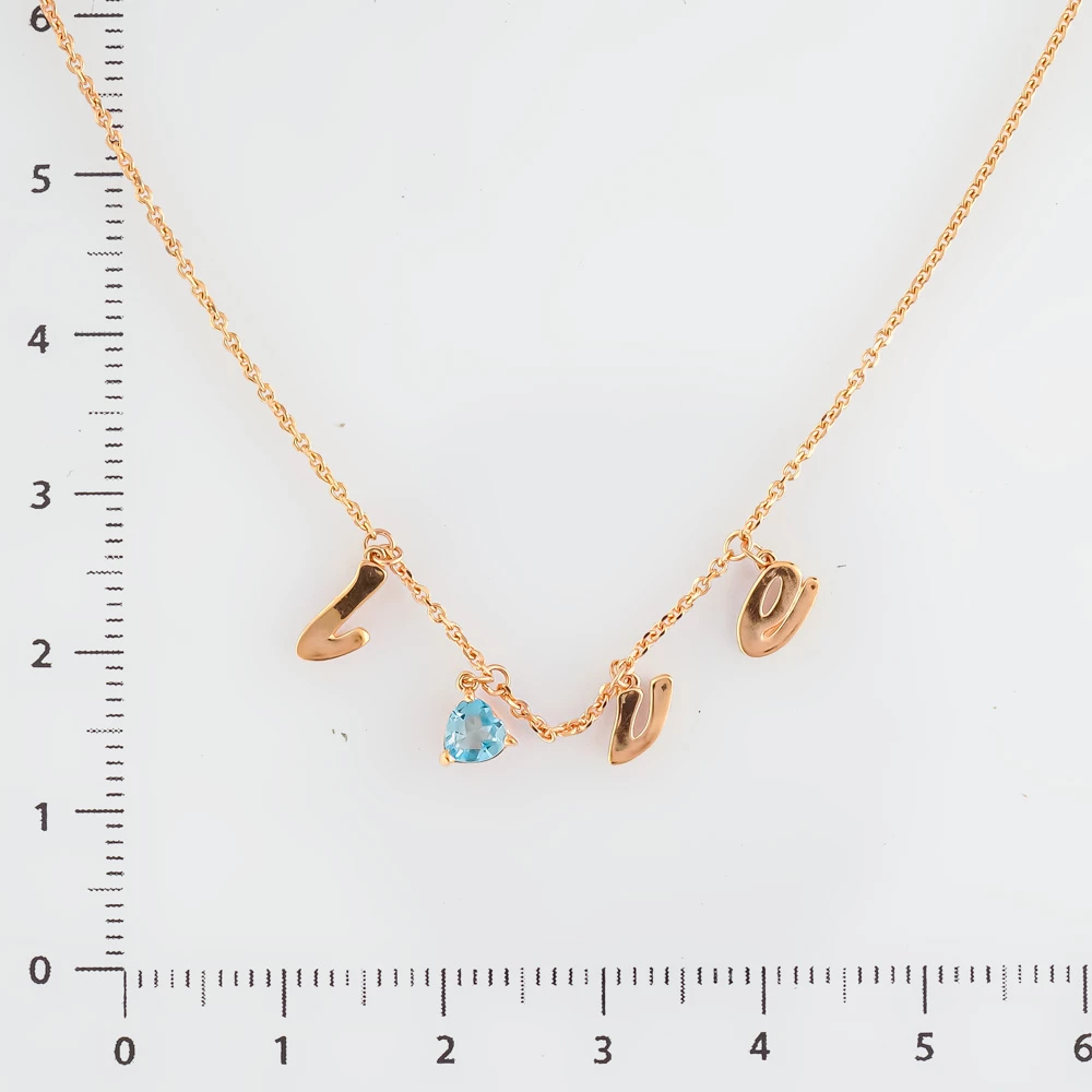 Колье с топазом из красного золота 585 пробы